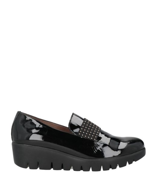 Wonders Black Loafers Leather