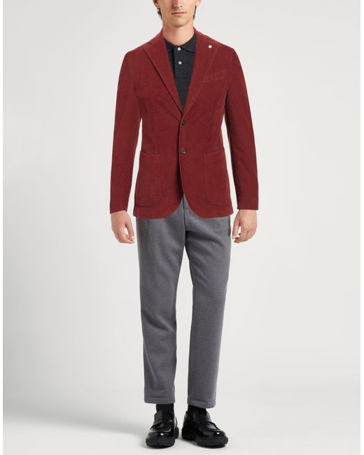 L.b.m. 1911 Red Rust Blazer Cotton, Elastane for men
