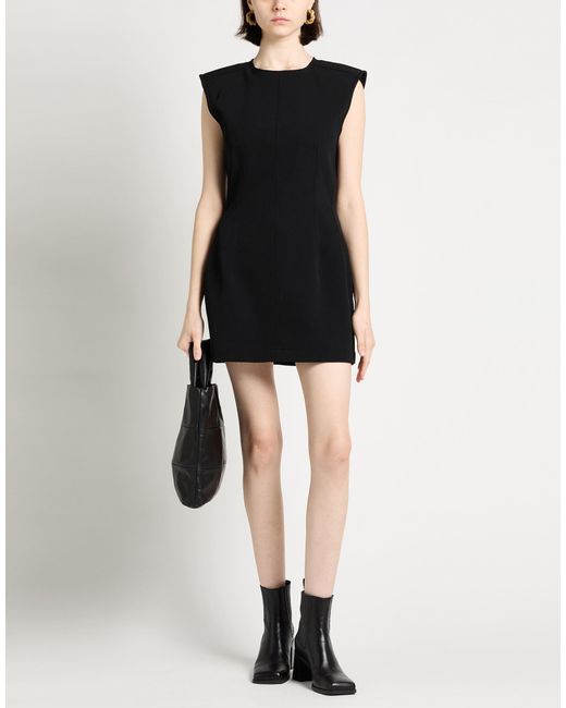 Acne Black Mini Dress Polyester, Wool, Elastane