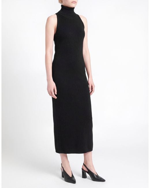 Carla G Black Midi Dress Viscose, Polyamide, Polyester