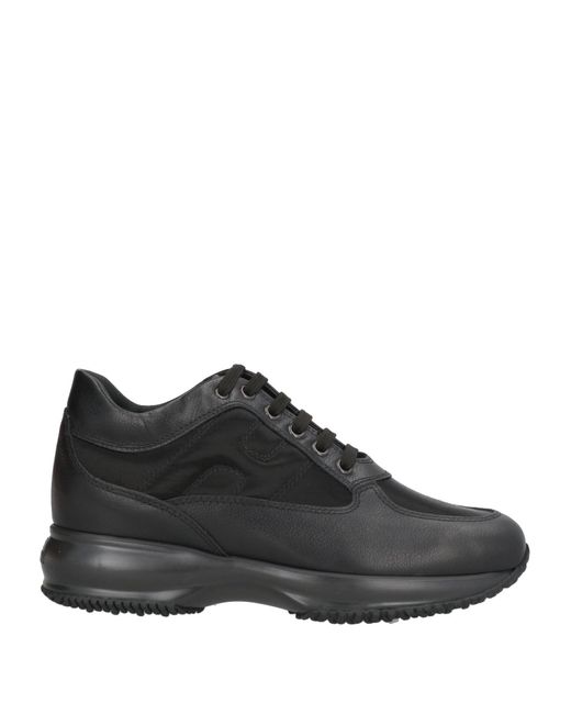 Hogan Black Interactive Sneakers Leather, Textile Fibers