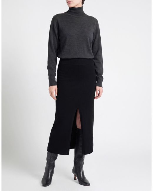 Alpha Studio Black Midi Skirt Wool, Cashmere