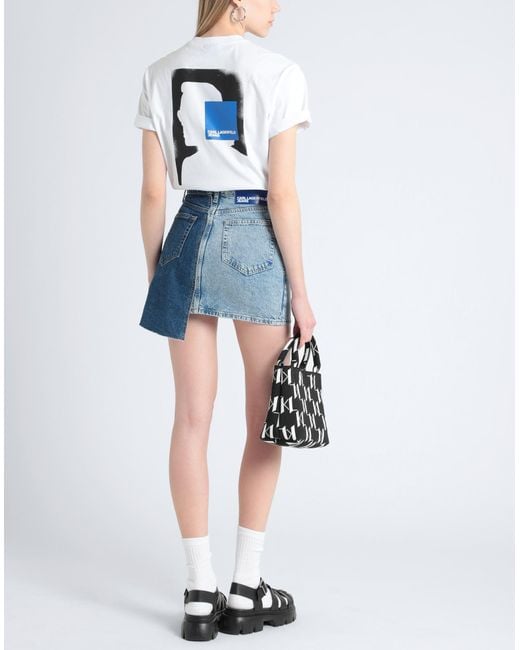 Karl Lagerfeld Blue Double-layer Miniskirt