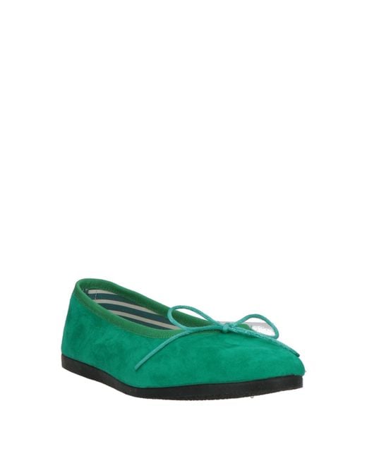 Hego's Green Ballet Flats Leather