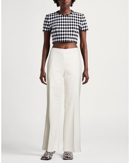 Drumohr White Pants Cotton, Elastane
