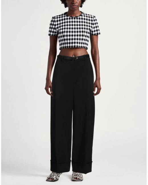 Motel Black Pants Polyester, Viscose, Elastane