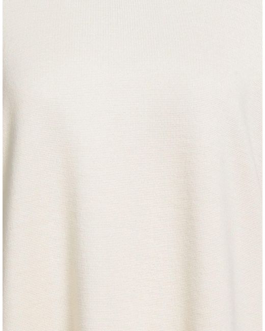 Roberto Collina White Ivory Mini Dress Merino Wool
