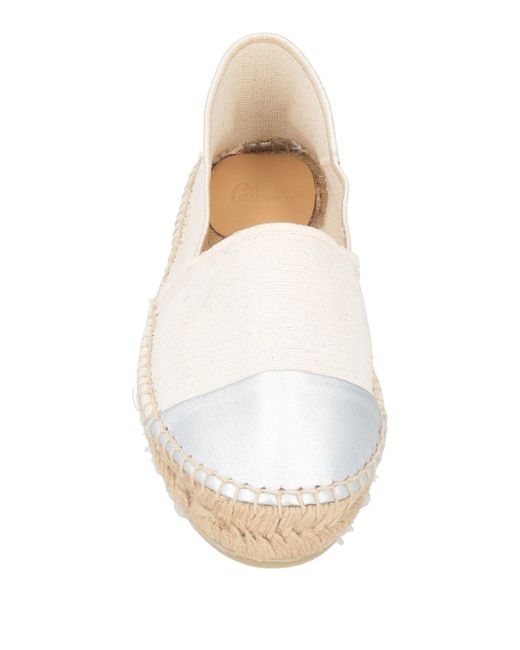 Castaner White Espadrilles Leather, Textile Fibers