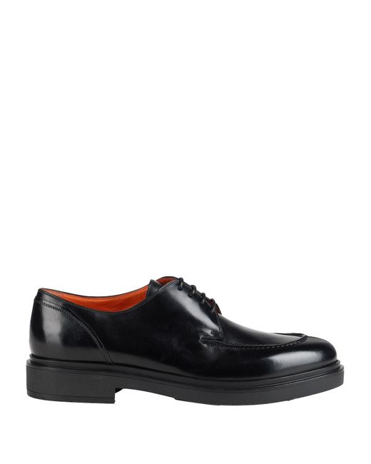 Santoni Black Lace-Up Shoes Leather for men