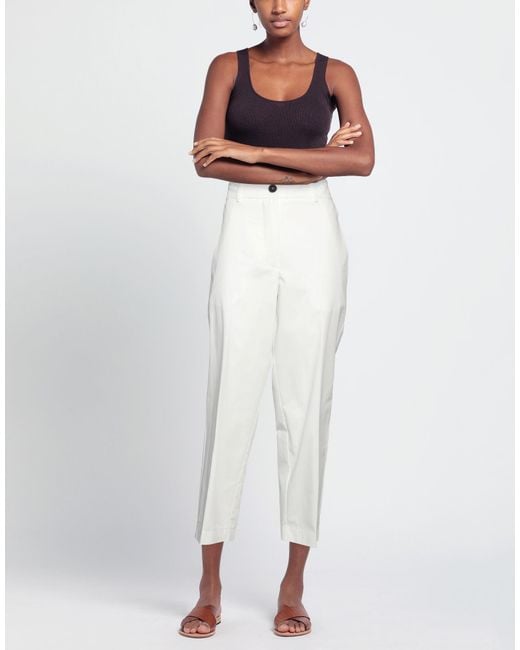SOLOTRE White Pants Cotton