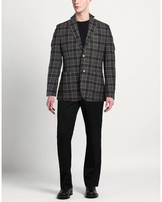 BRERAS Milano Black Blazer Viscose, Virgin Wool, Polyamide for men