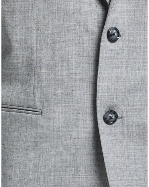 Barba Napoli Gray Suit Polyester, Wool, Elastane for men