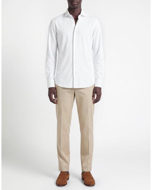 Fedeli White Shirt Cotton, Nylon, Elastane for men