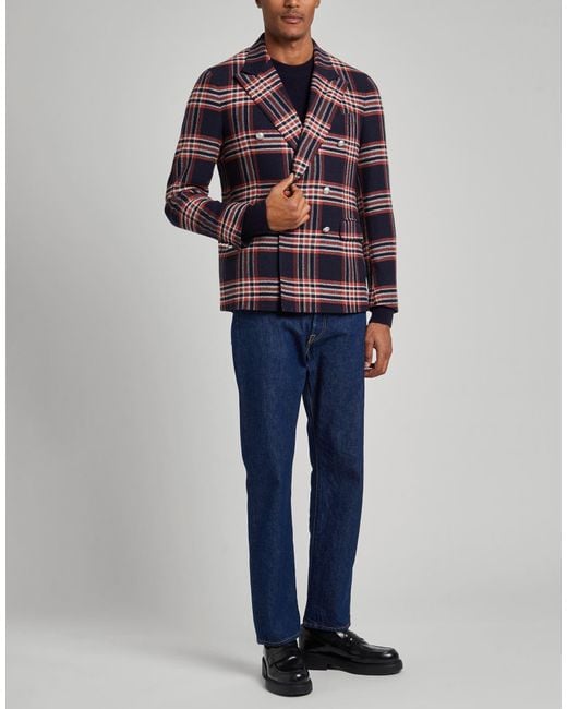 Brian Dales Blue Blazer Wool, Silk, Polyamide for men