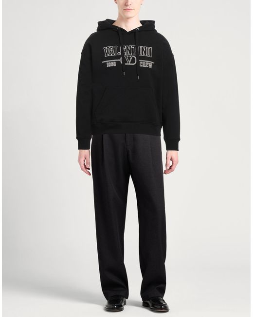 Valentino Garavani Black Sweatshirt Cotton, Elastane, Polyester for men