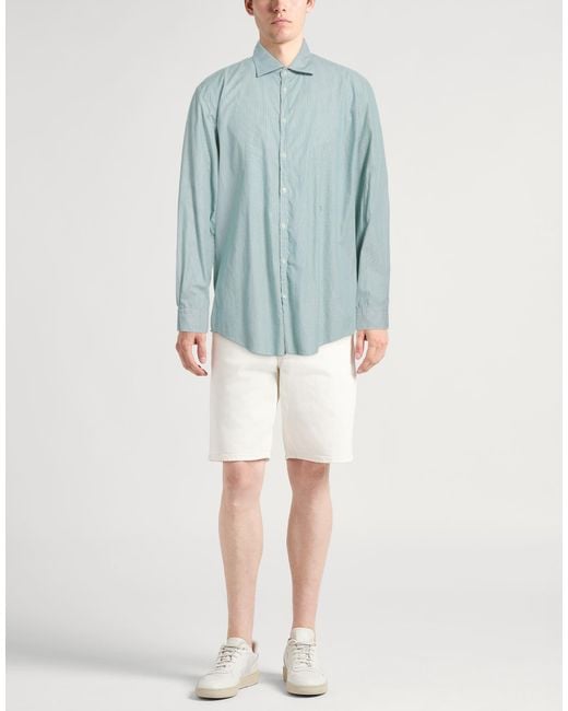 Massimo Alba Blue Shirt Cotton for men