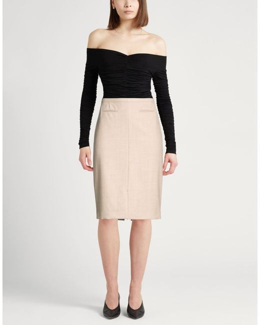 Agnona Natural Midi Skirt Wool, Elastane