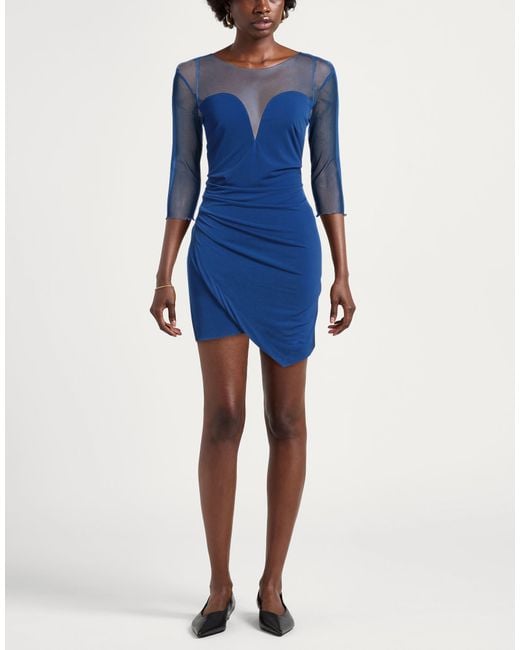 Dixie Blue Bright Mini Dress Polyester, Elastane, Polyamide