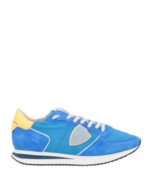 Philippe Model Blue Bright Sneakers Leather, Textile Fibers for men
