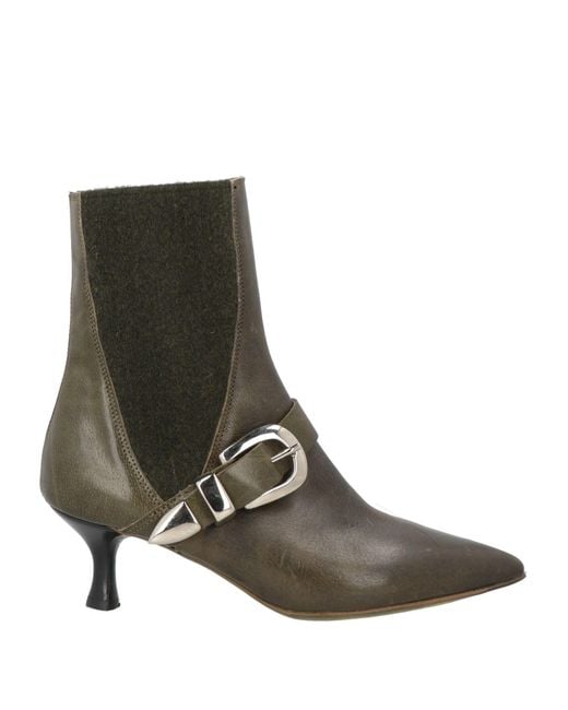 Fauzian Jeunesse Brown Dark Ankle Boots Leather, Textile Fibers