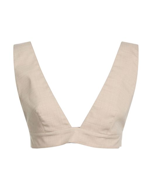 Nineminutes Women's White Top Polyester Wool Elastane