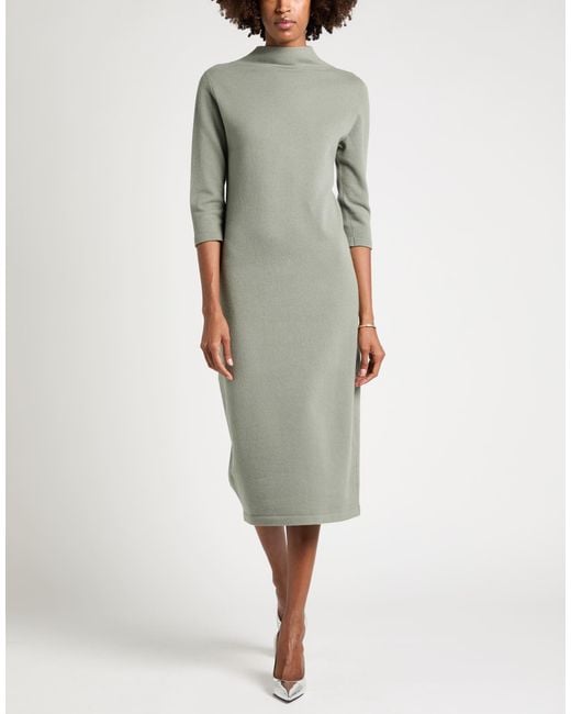 Gentry Portofino Gray Midi Dress Virgin Wool, Cashmere