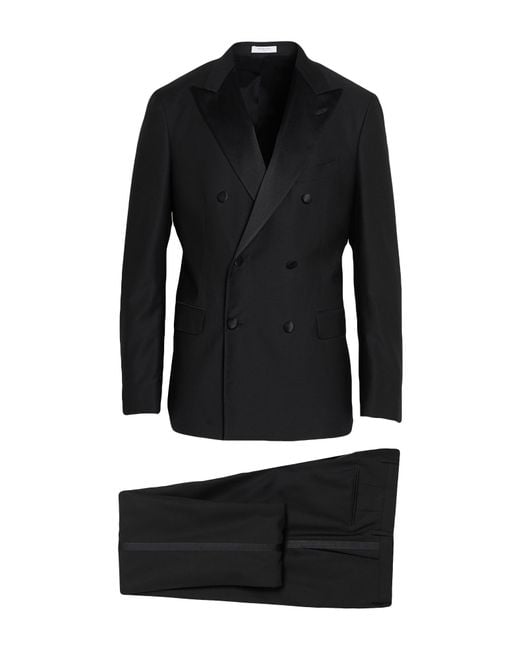 Boglioli Black Suit Virgin Wool, Elastane for men