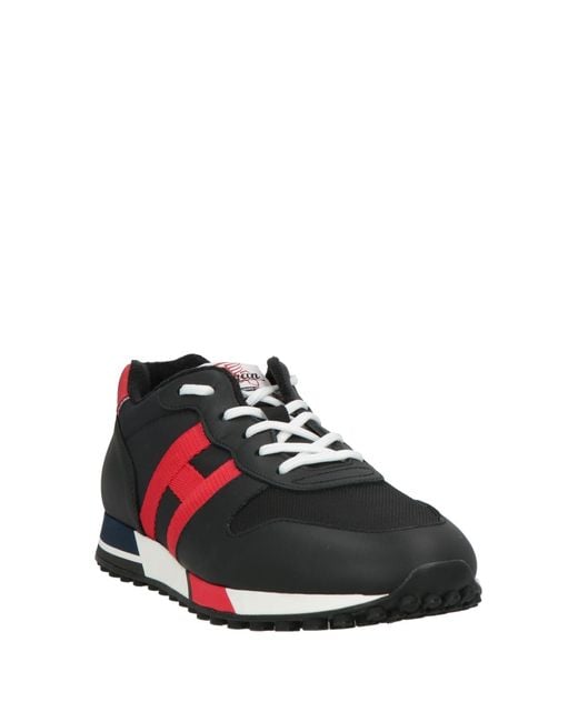 Hogan Black Sneakers Leather, Textile Fibers for men