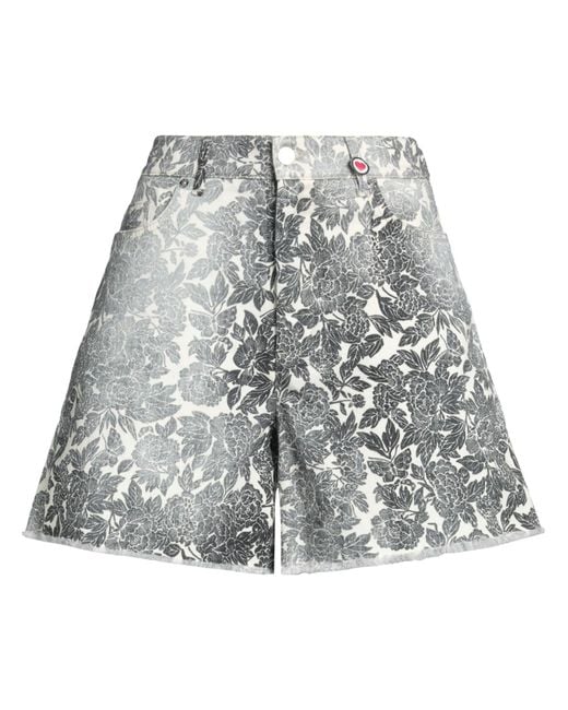 I LOVE MP Gray Denim Shorts Cotton, Elastane