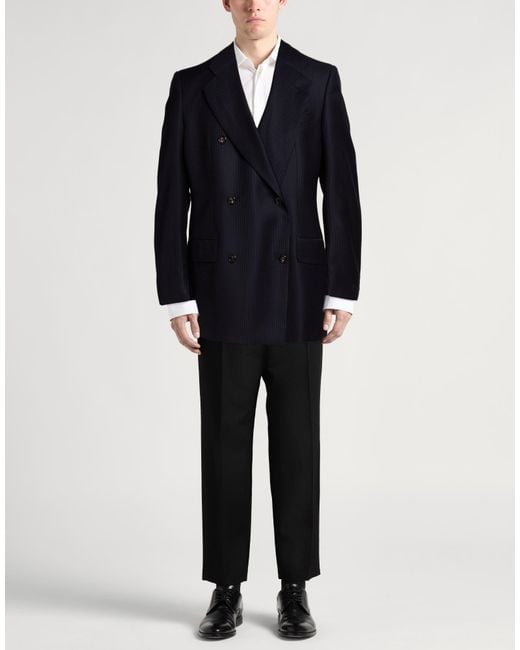 Emporio Armani Blue Blazer Virgin Wool for men