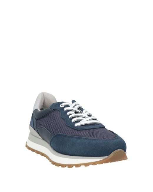Baldinini Blue Midnight Sneakers Leather, Textile Fibers for men