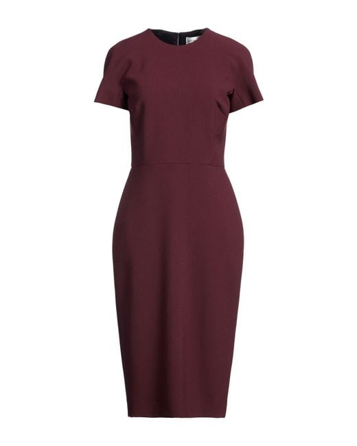 Victoria Beckham Purple Midi Dress Polyester, Virgin Wool, Polyamide, Elastane