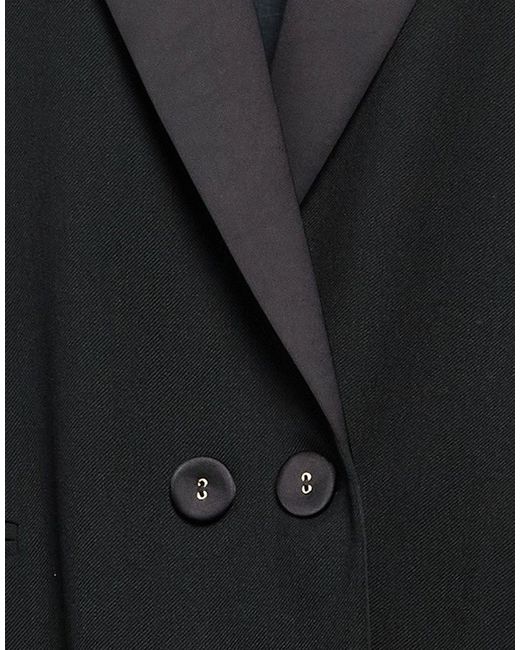 Twinset Black Blazer Polyester, Wool, Viscose, Elastane