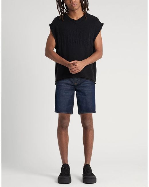 ARMANI EXCHANGE Blue Denim Shorts Cotton, Elastane for men