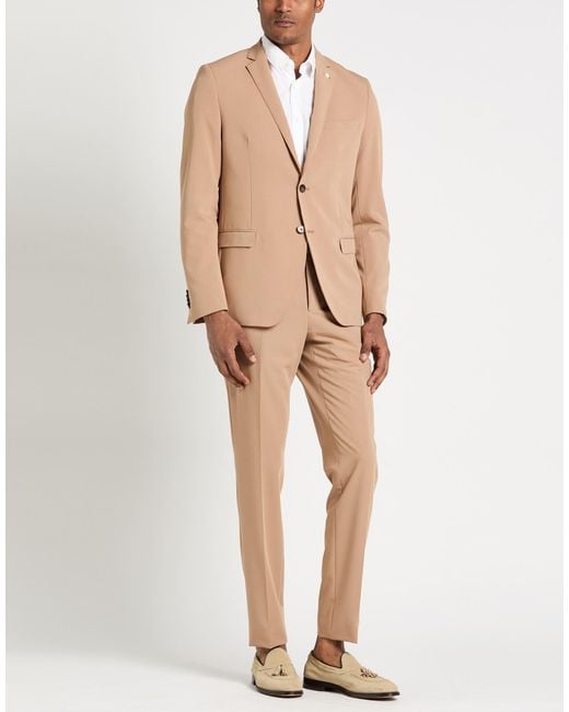 Manuel Ritz Natural Suit Polyester, Viscose, Elastane for men