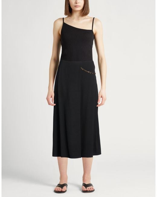 Agnona Black Midi Skirt Viscose, Wool