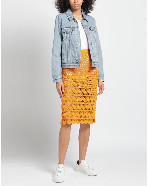 Acne Yellow Midi Skirt