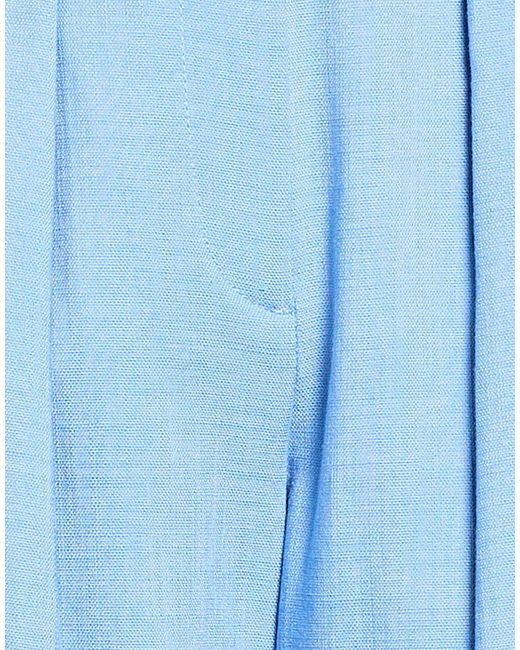 Maje Blue Light Pants Viscose, Polyester, Elastane