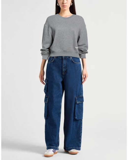 Rag & Bone Gray Cropped Crewneck Sweatshirt