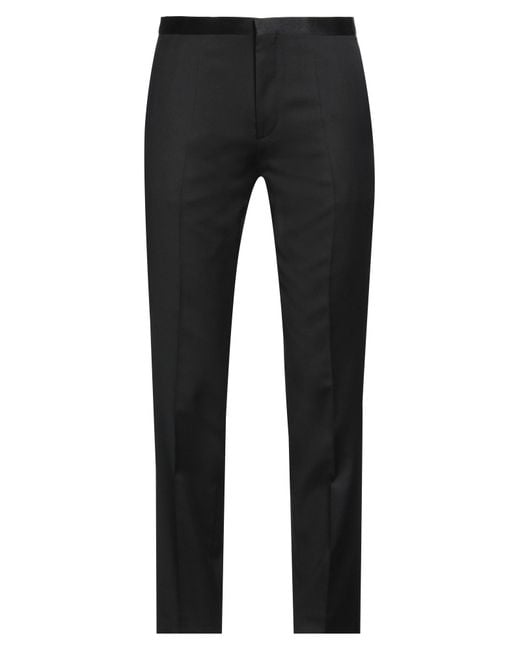 HUGO Black Pants Virgin Wool for men