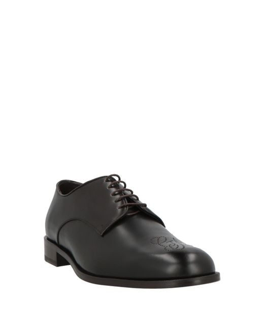 Giorgio Armani Black Lace-Up Shoes Cow Leather for men