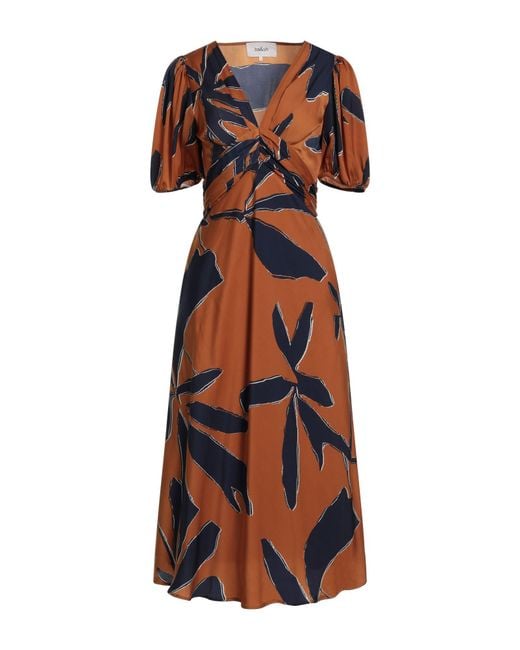 Ba&sh Natural Camel Midi Dress Polyester