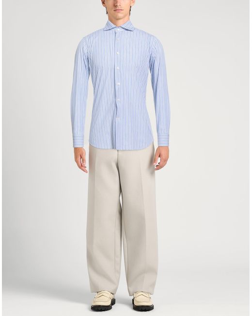 Caliban Blue Shirt Cotton for men