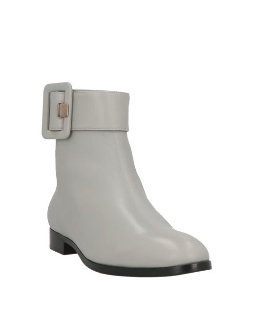 Sergio Rossi Gray Light Ankle Boots Leather