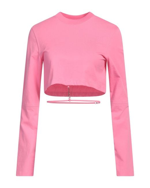 Jacquemus Pink Le T-shirt Pino Cotton Cropped Top
