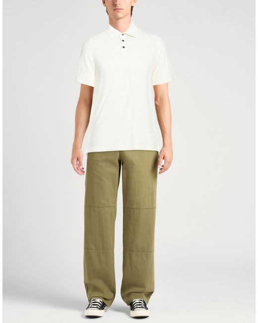 Alpha Studio White Ivory Polo Shirt Cotton, Elastane for men