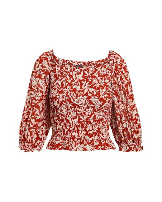 Polo Ralph Lauren Blouse in Red | Lyst
