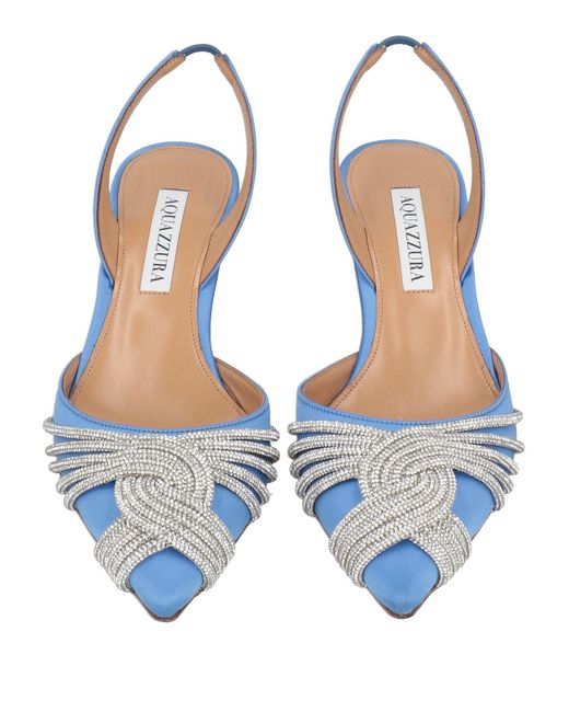 Aquazzura Blue Light Pumps Textile Fibers
