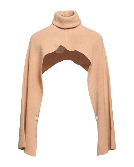 Anna Molinari White Sand Shrug Wool, Cashmere