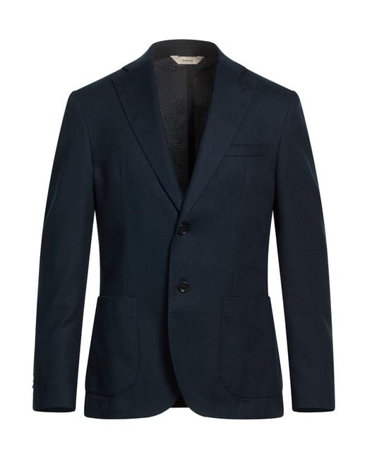 Paoloni Blue Midnight Blazer Cotton, Elastane for men